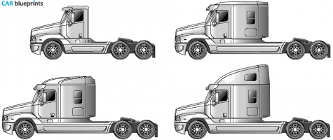 2005 Freightliner Century Class Truck blueprint