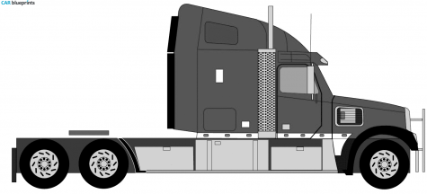 Freightliner Roadtrain Truck blueprint