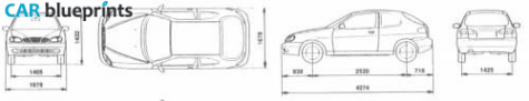 1997 FSO Lanos 3-door Hatchback blueprint