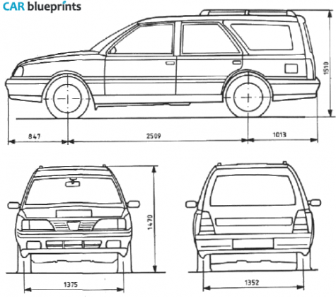 1998 FSO Polonez Kombi Wagon blueprint