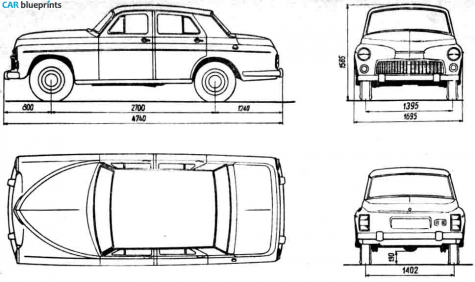 1964 FSO Warszawa 223 Sedan blueprint