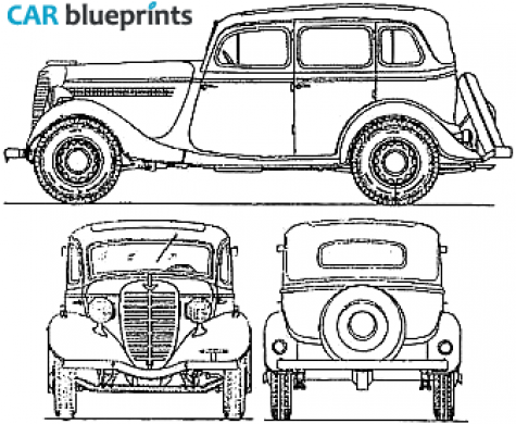 1940 GAZ 11-73 Sedan blueprint