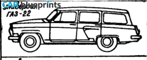 1962 GAZ 22 Volga Wagon blueprint