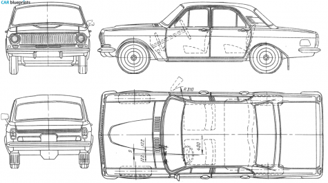 1977 GAZ Volga 24 Sedan blueprint