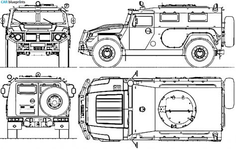 2002 GAZ 2975 Truck blueprint