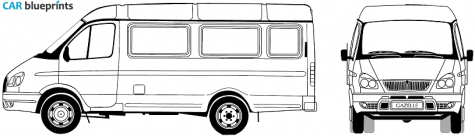 2006 GAZ 3221 Bus blueprint