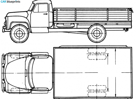 1965 GAZ 53A Truck blueprint