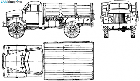 1948 GAZ 63 Truck blueprint