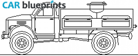 1948 GAZ 63 Gazoline Tanker Truck blueprint