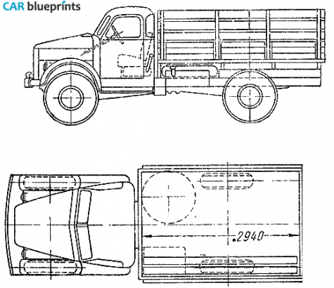 1948 GAZ 63 Truck blueprint