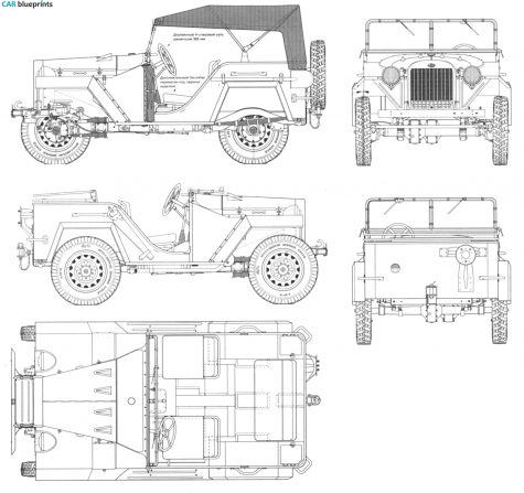 1943 GAZ 67 Wagon blueprint