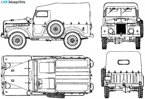 1952 GAZ 69 Wagon blueprint