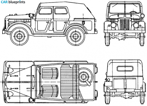 1953 GAZ 69A SUV blueprint