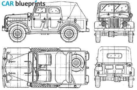 1953 GAZ 69A Wagon blueprint