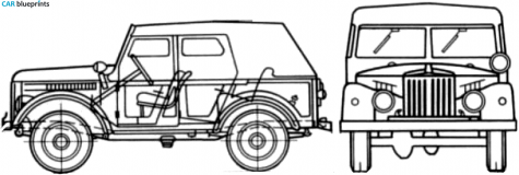 1953 GAZ 69A Wagon blueprint