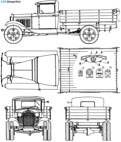 1932 GAZ AA Truck blueprint