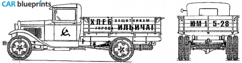 1927 GAZ AA Truck blueprint