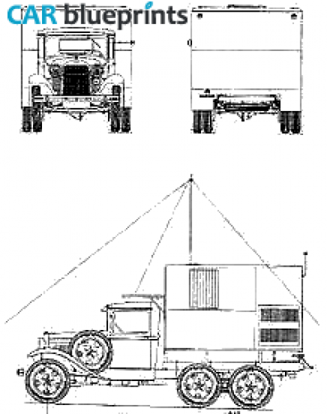 1943 GAZ AAA PC-5 Truck blueprint