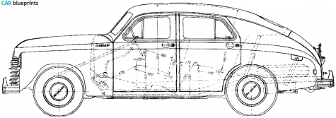 1948 GAZ M20 Pobeda Sedan blueprint