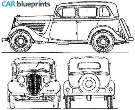 1935 GAZ M1 Sedan blueprint