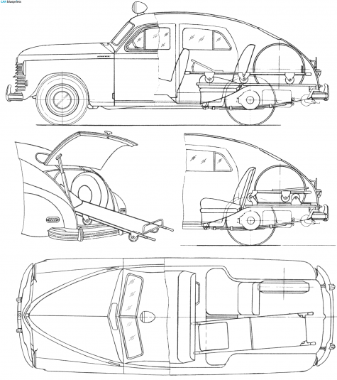 1949 GAZ M20 Pobeda Ambulance Wagon blueprint