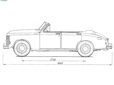 1955 GAZ M20 Pobeda Parade Phaeton blueprint