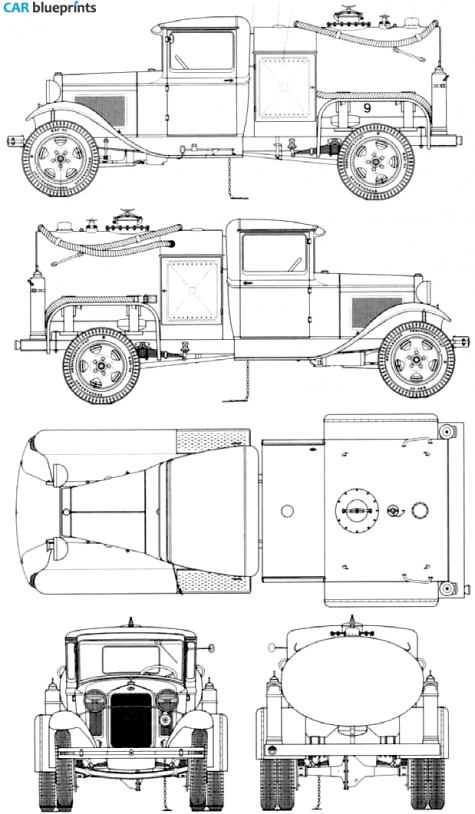 1942 GAZ MM BZ-42 Truck blueprint