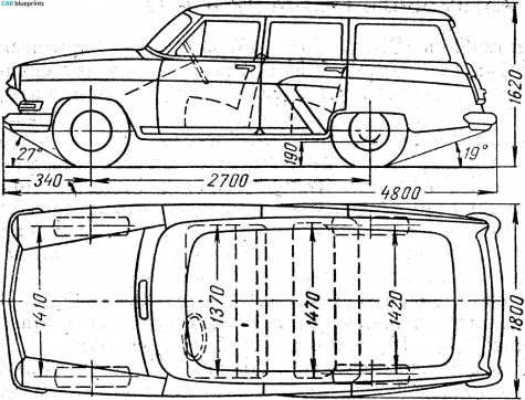 1956 GAZ Volga 22 Wagon blueprint