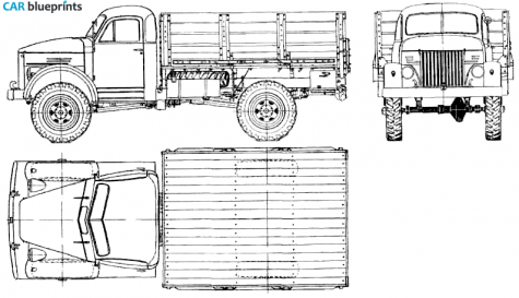 1948 GAZ 63 Truck blueprint