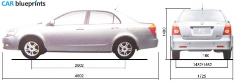 2007 Geely FC Sedan blueprint