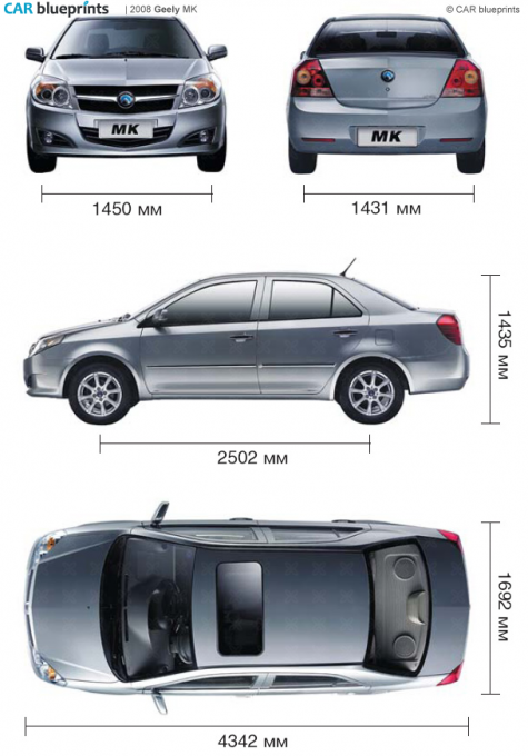 2008 Geely MK Sedan blueprint