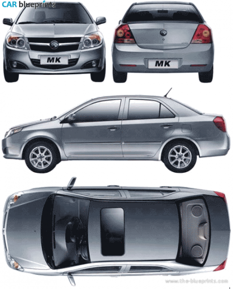 2008 Geely MK Sedan blueprint