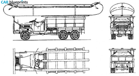 1941 GMC CCKW-353 Pontoon Transport Truck blueprint