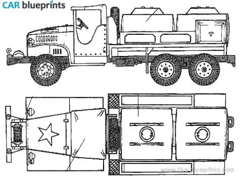 GMC CCKW 353 Tanker Truck Truck blueprint