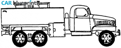 1943 GMC DUKW-353 2.5 ton 6x6 Tanker Truck blueprint