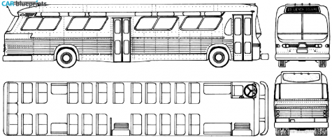 1959 GMC Greyhound Bus blueprint