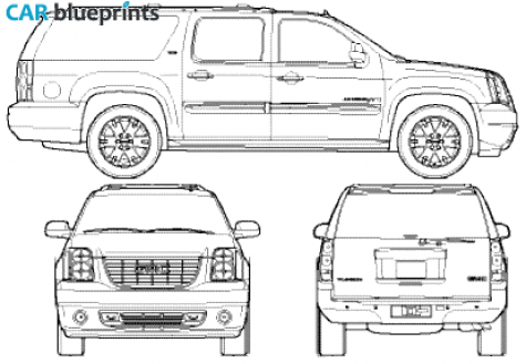 2006 GMC Yukon LWB SUV blueprint