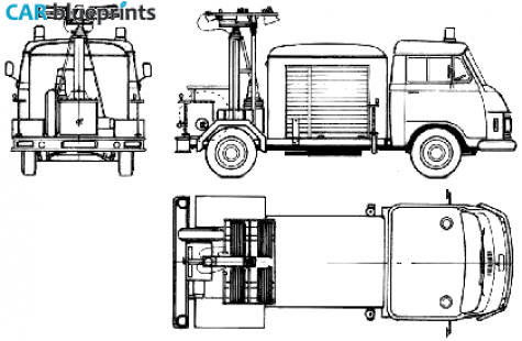 1966 Hanomag Henschel F35 Fire Truck blueprint