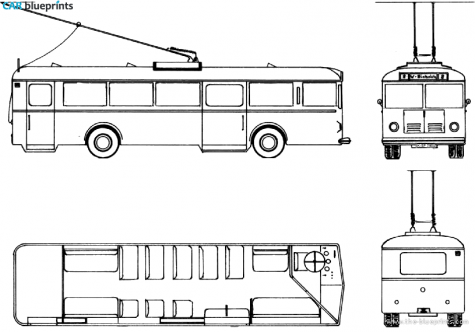 1948 Henschel Werke Obus Bus blueprint