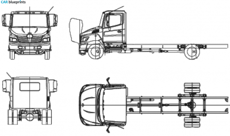 2009 Hino 185 Truck blueprint