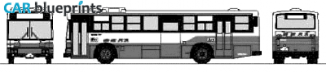 1998 Hino Blue Ribbon HU2P Bus blueprint