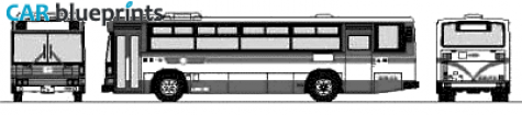 1998 Hino Blue Ribbon HU Bus blueprint