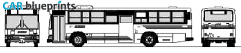 1998 Hino Blue Ribbon HU Bus blueprint