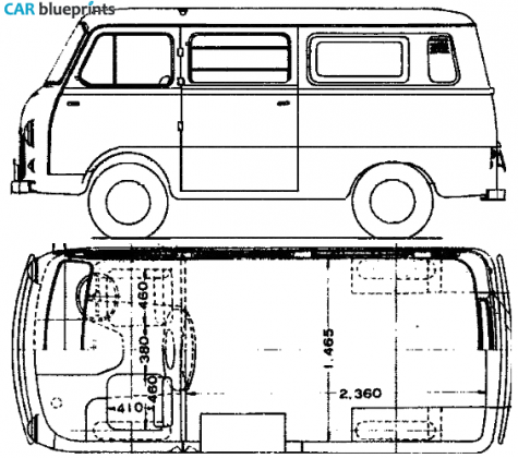 1961 Hino Commerce R106 Van blueprint