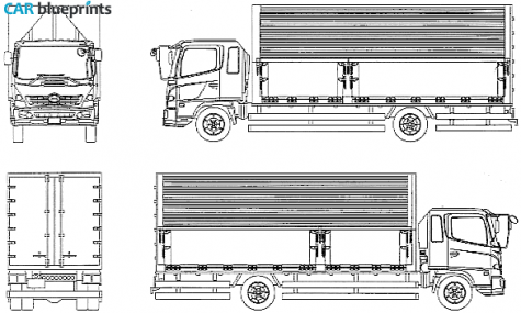 2001 Hino Ranger Pro Wing Truck blueprint