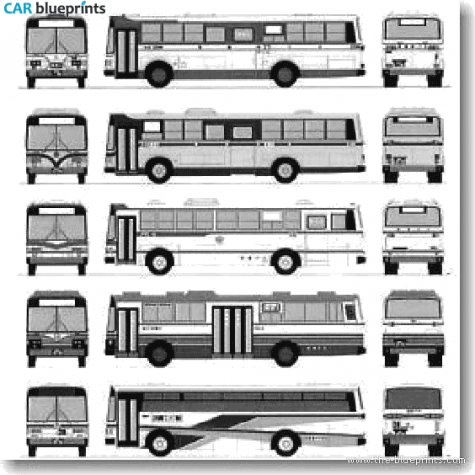 Hino Selega Bus blueprint