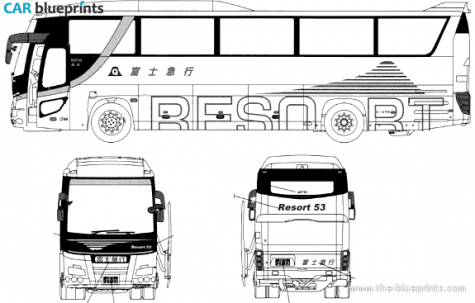 Hino Selega SHD Bus blueprint