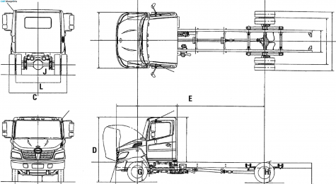 2009 Hino 145 Truck blueprint