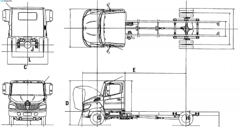 2009 Hino 185 Truck blueprint