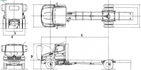 2009 Hino 238 Truck blueprint